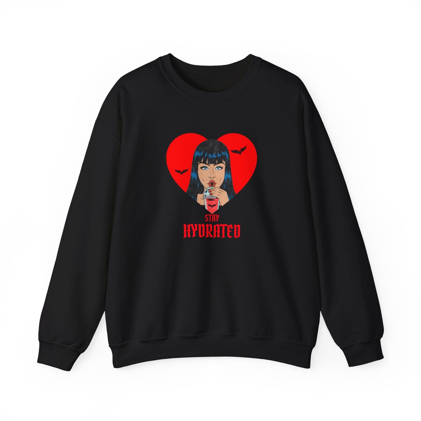 "Stay Hydrated" Vampire Sweatshirt For Gothic Lovers