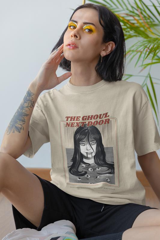 "The Ghoul Next Door" Spooky T-Shirt Design Horror Lovers