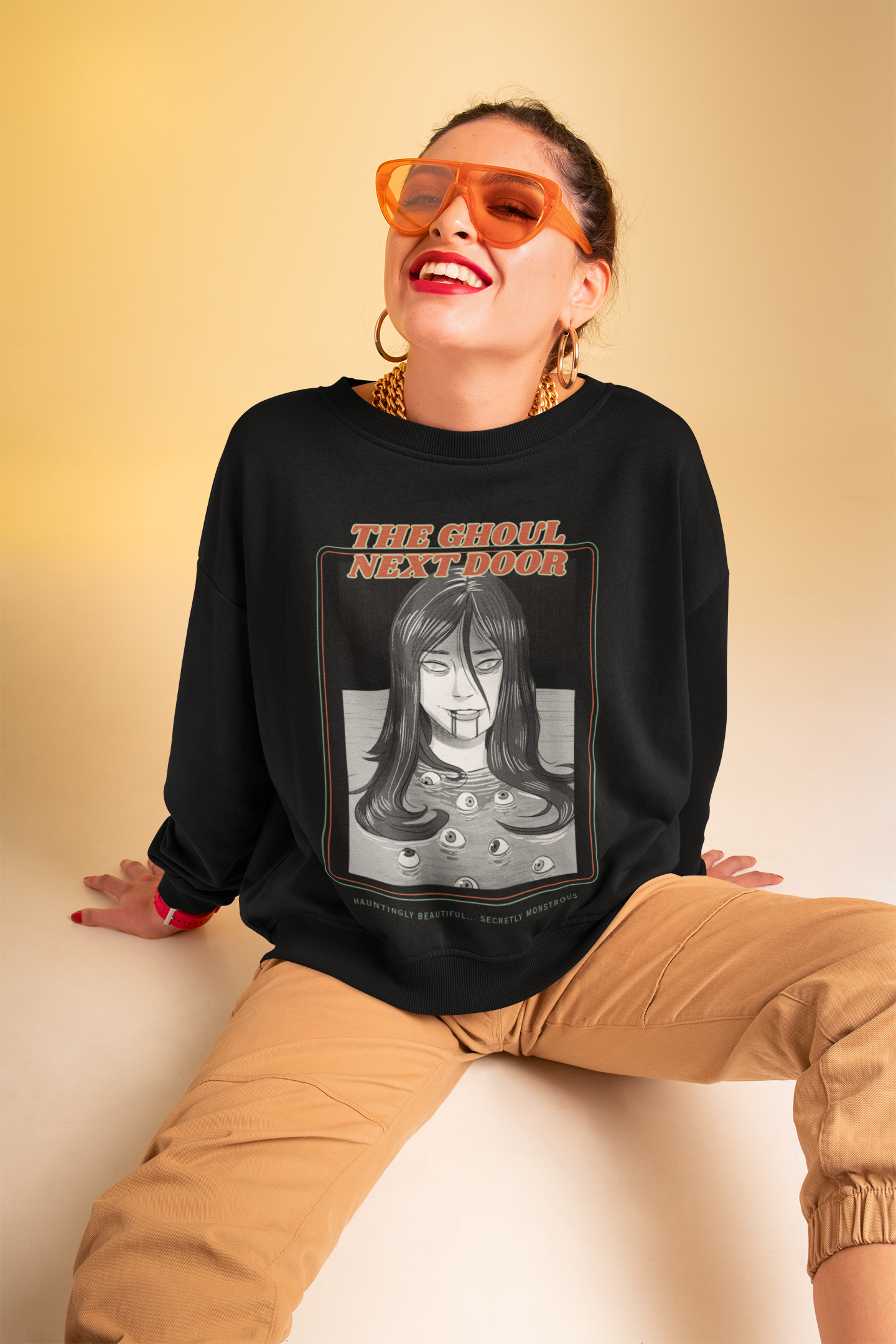 Crewneck Sweatshirt 'the Ghoul next door' - cute comfy alternative look