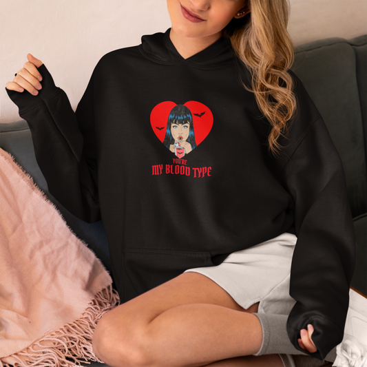 "You're My Blood Type" Vampire Funny Gothic Hoodie Casual Wear