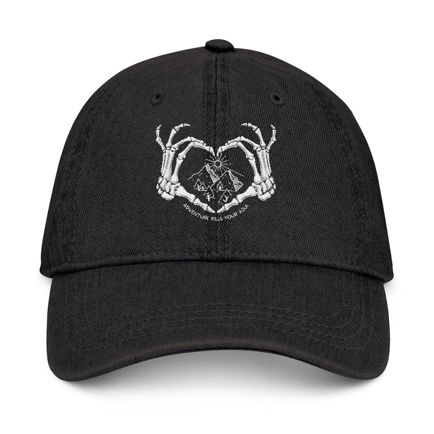 Denim Hat - Nature Skeleton Design