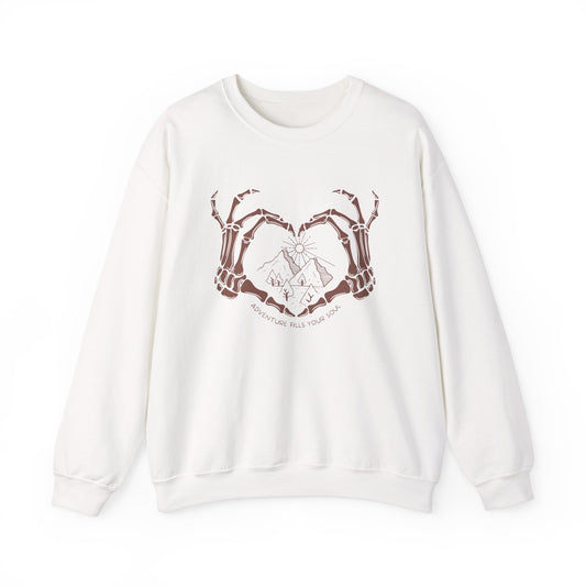 Adventure Sweatshirt Alternative Style Mountains and Bones