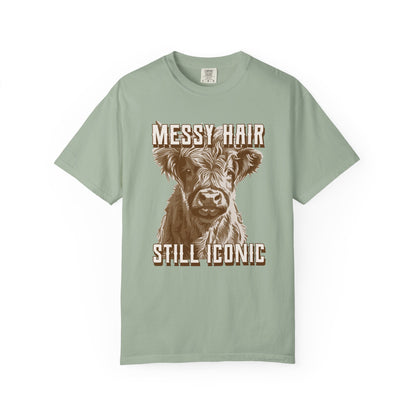 Messy Hair Still Iconic Funny Graphic T-Shirt Rodeo Outfit Lazy Wear Oversized Top