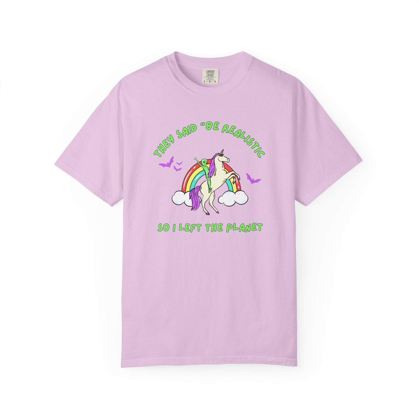 Fantasy Tshirt Aliens Unicorns and Bats Design Gifts for Believers
