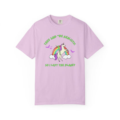 Fantasy Tshirt Aliens Unicorns and Bats Design Gifts for Believers