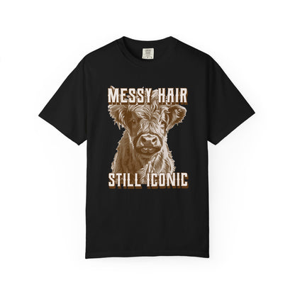 Messy Hair Still Iconic Funny Graphic T-Shirt Rodeo Outfit Lazy Wear Oversized Top