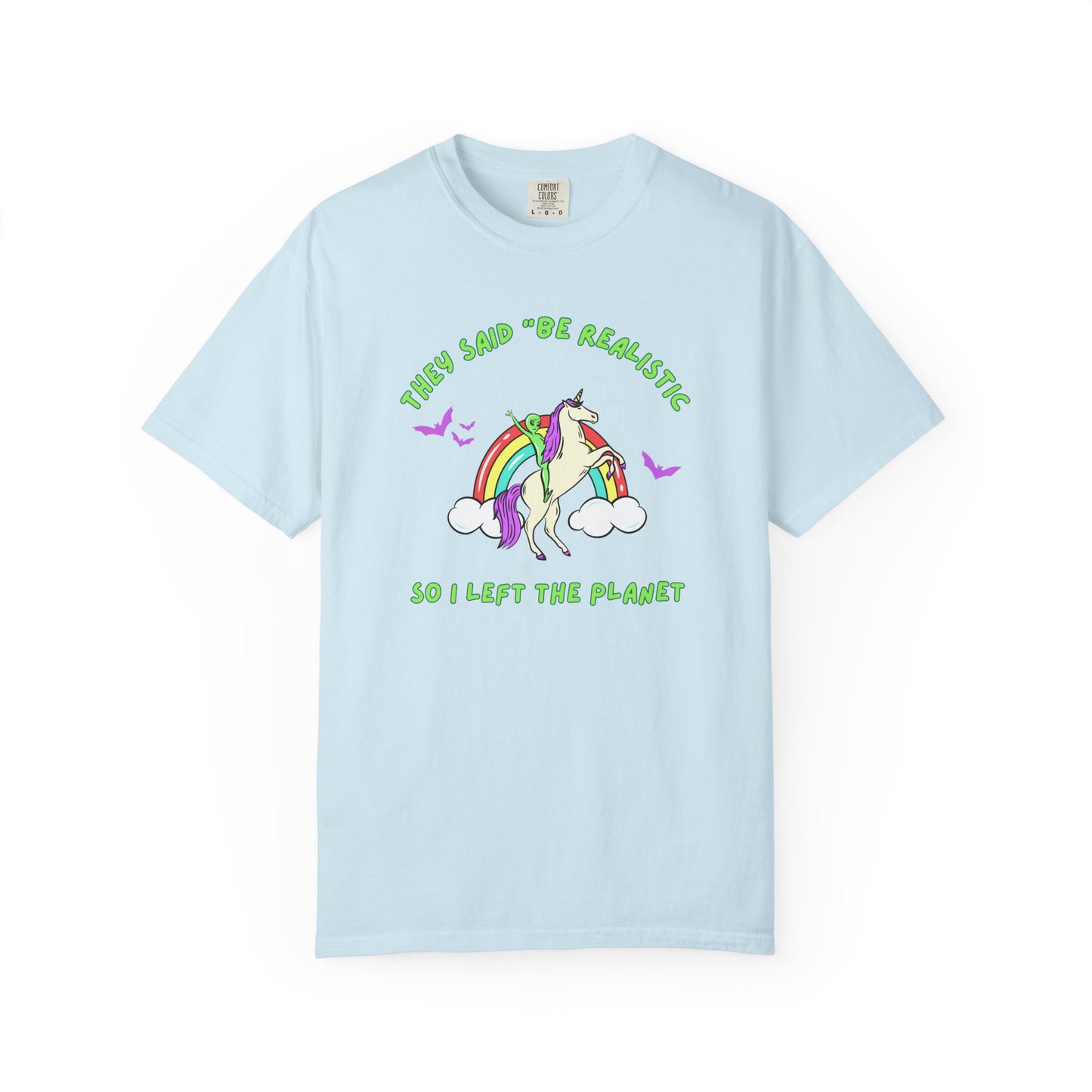 Fantasy Tshirt Aliens Unicorns and Bats Design Gifts for Believers