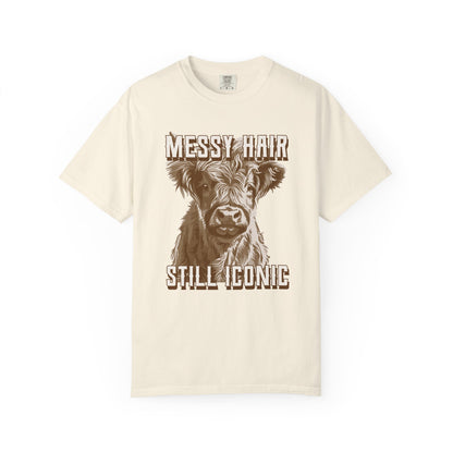 Messy Hair Still Iconic Funny Graphic T-Shirt Rodeo Outfit Lazy Wear Oversized Top