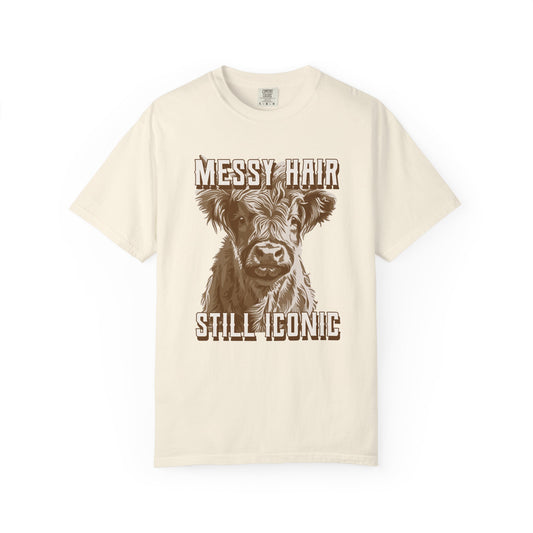 Messy Hair Still Iconic Funny Graphic T-Shirt Rodeo Outfit Lazy Wear Oversized Top