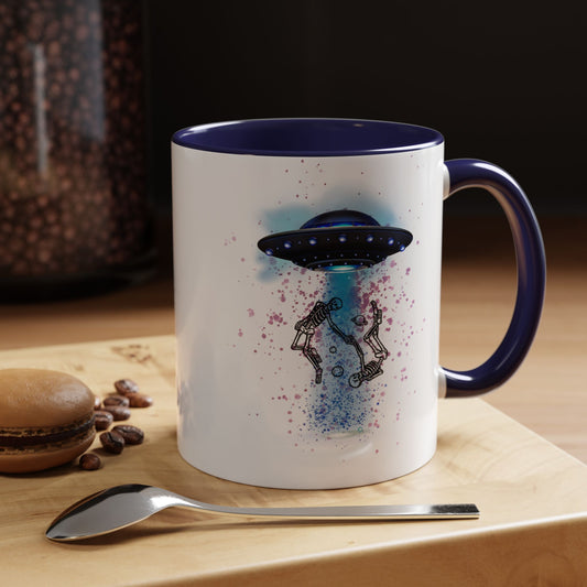 Mug - Skeletons Going in UFO - Alien Extraterrestrial Coffee Cup
