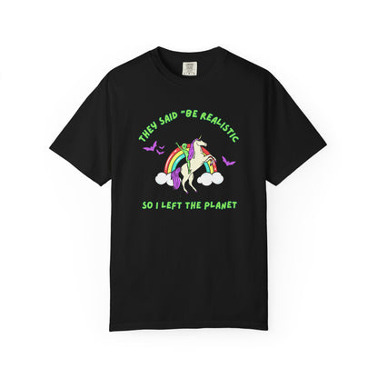 Fantasy Tshirt Aliens Unicorns and Bats Design Gifts for Believers