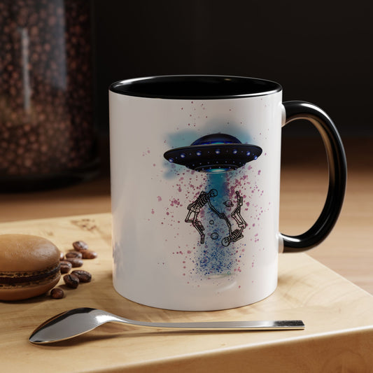 Mug - Skeletons Going in UFO - Alien Extraterrestrial Coffee Cup
