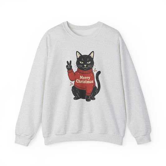 Merry Christmas Black Cat Sweatshirt