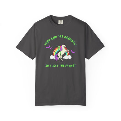 Fantasy Tshirt Aliens Unicorns and Bats Design Gifts for Believers