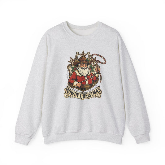 Howdy Christmas Sweatshirt — Western Santa Holiday Crewneck