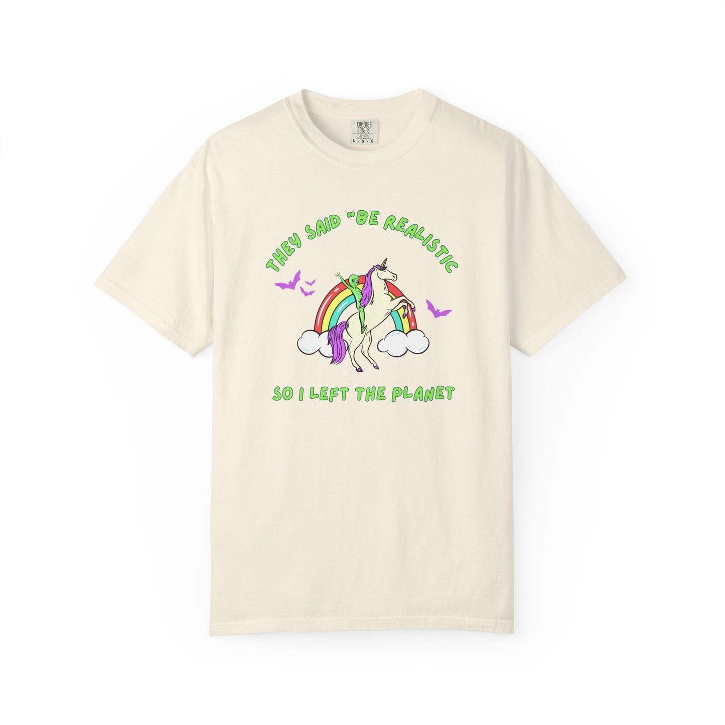 Fantasy Tshirt Aliens Unicorns and Bats Design Gifts for Believers
